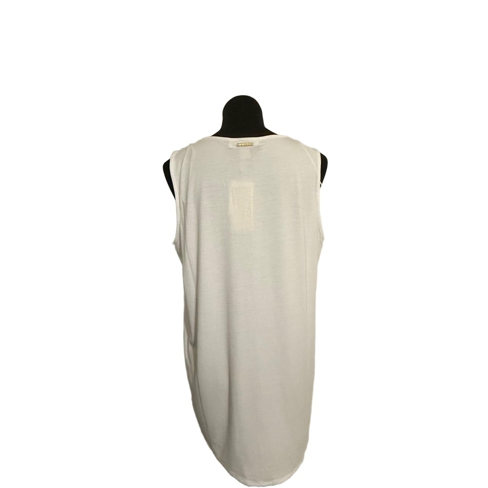 NWT MICHAEL KORS Womens Size L White Flowy Layered Side Slits Chic Casual Blouse - Picture 3 of 11